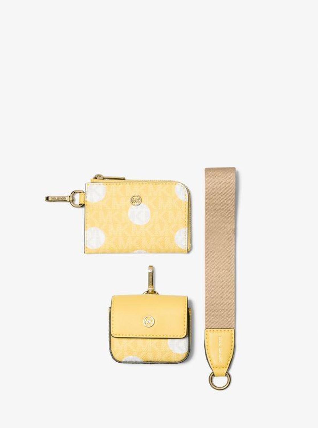 Jet Set Polka Dot Signature Logo Dual Pouch Wristlet
