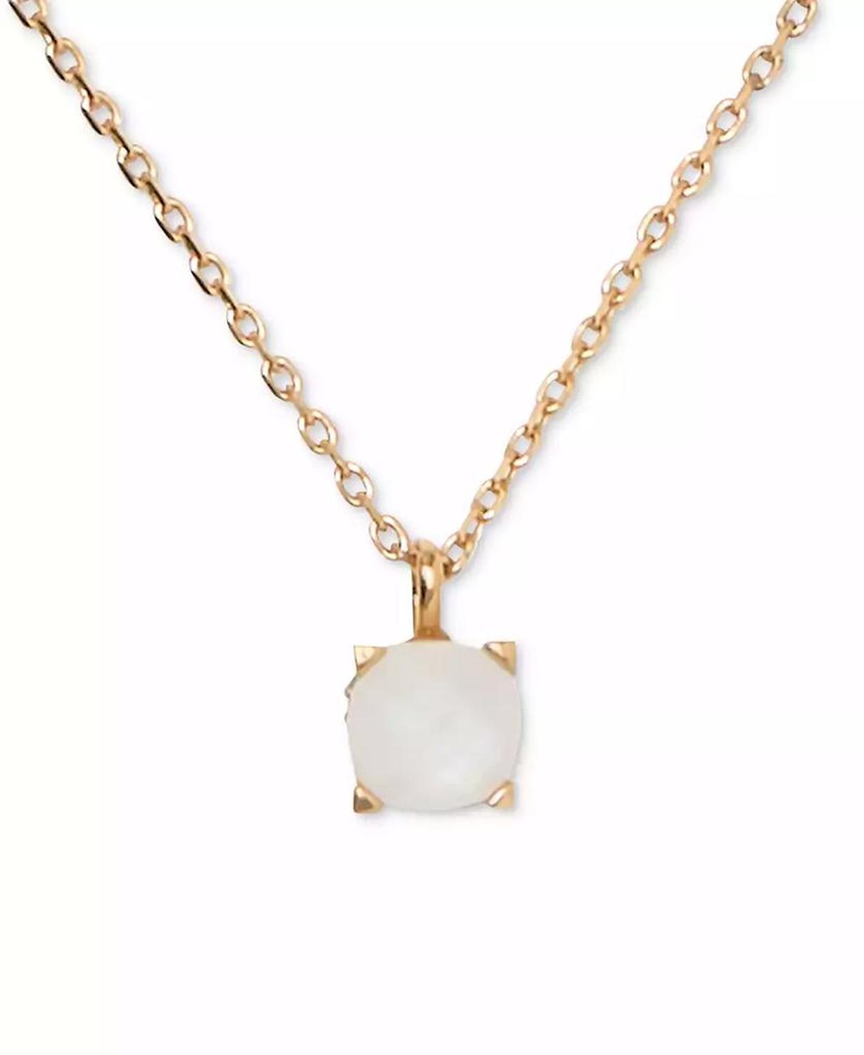 Gold-Tone Cubic Zirconia Pendant Necklace, 16" + 3" extender