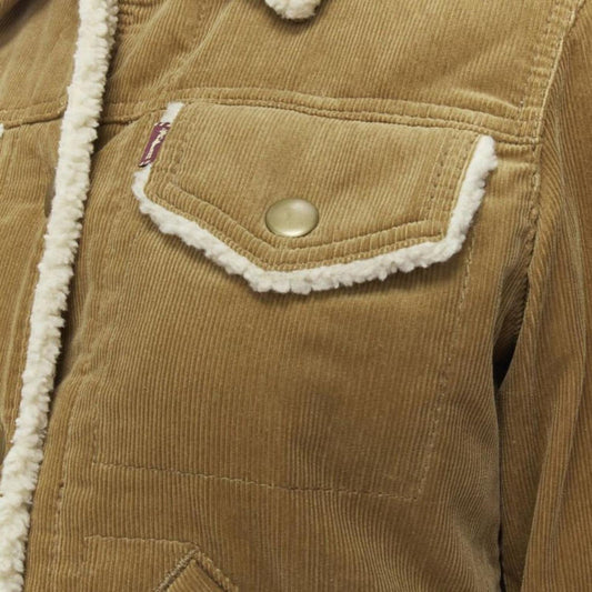 corduroy faux shearling lined trucker jacket