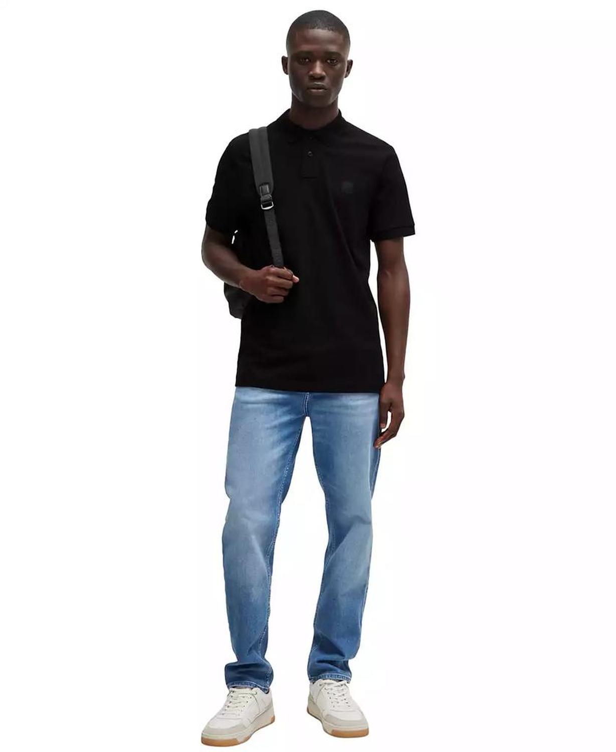 Men's Logo Patch Stretch-Cotton Slim-Fit Polo Shirt