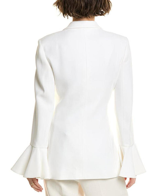 Flare Sleeve Silk-Blend Blazer