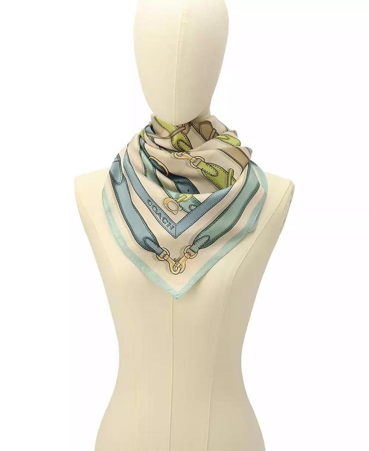 Bag Strap Print Silk Square Scarf