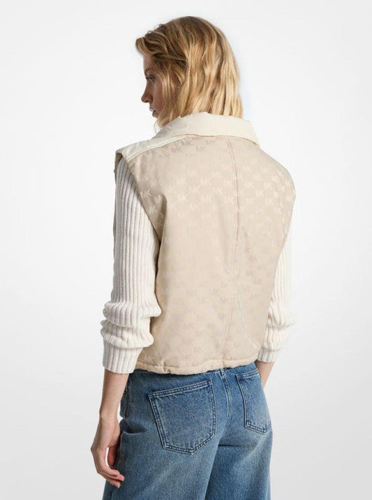 Logo Jacquard Puffer Vest