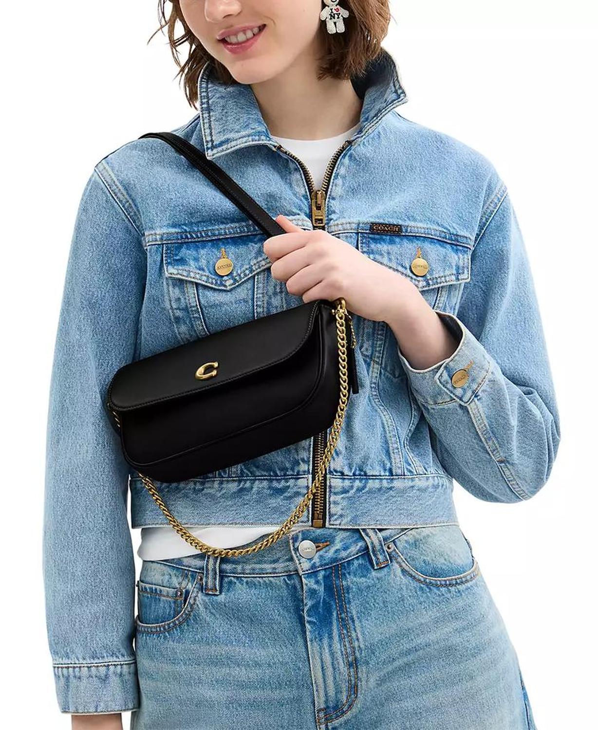 Brook Small Leather Flap Chain Bag