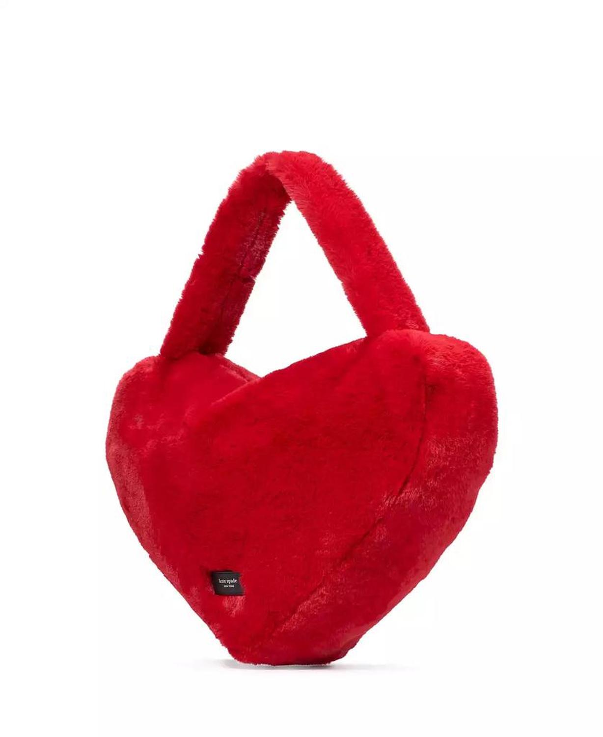 Luver Faux Fur Large Heart Tote Bag