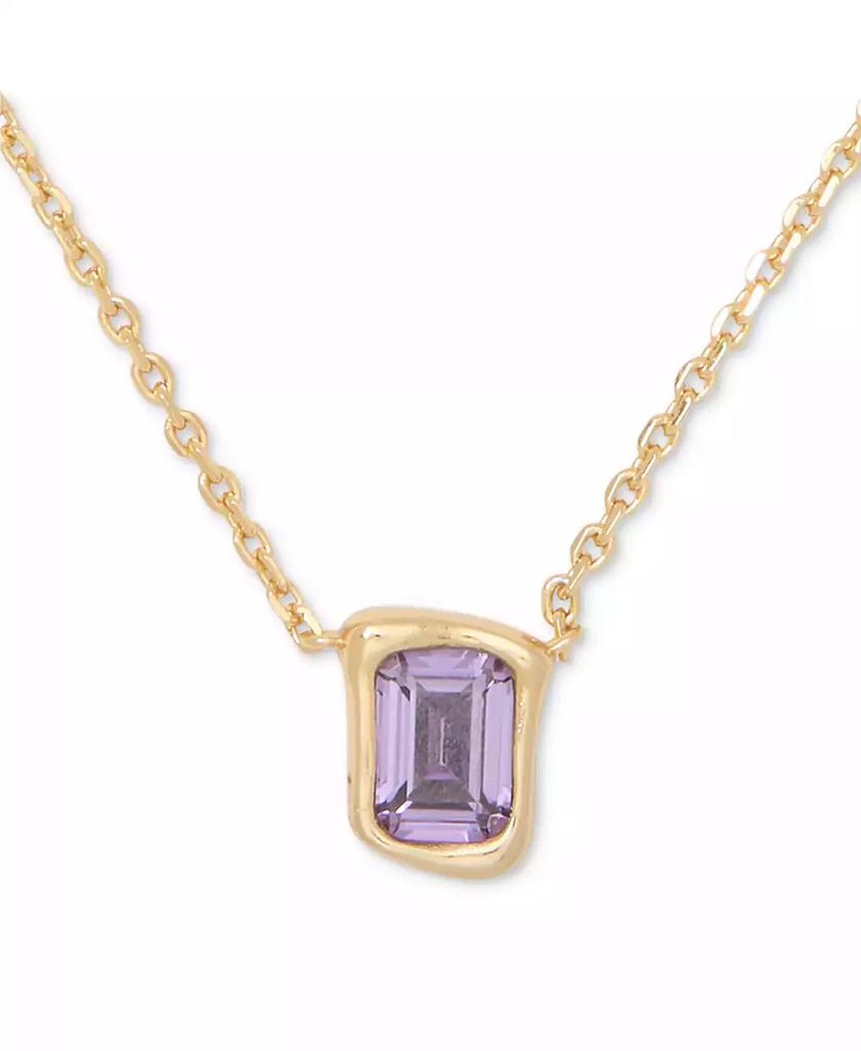 Cubic Zirconia Pendant Necklace, 16" + 3" extender