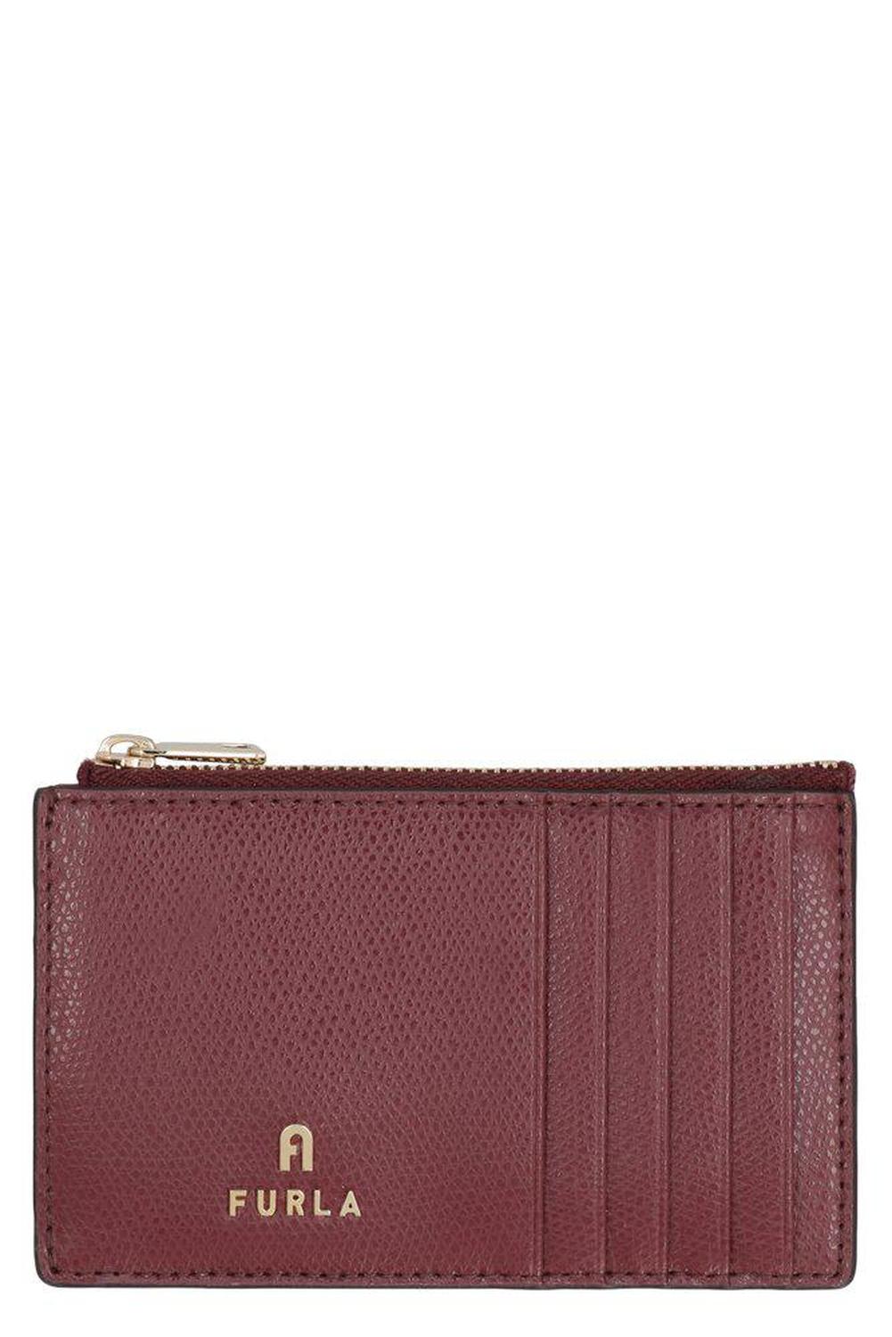 Furla Camelia Pebbled Calfskin Card Holder
