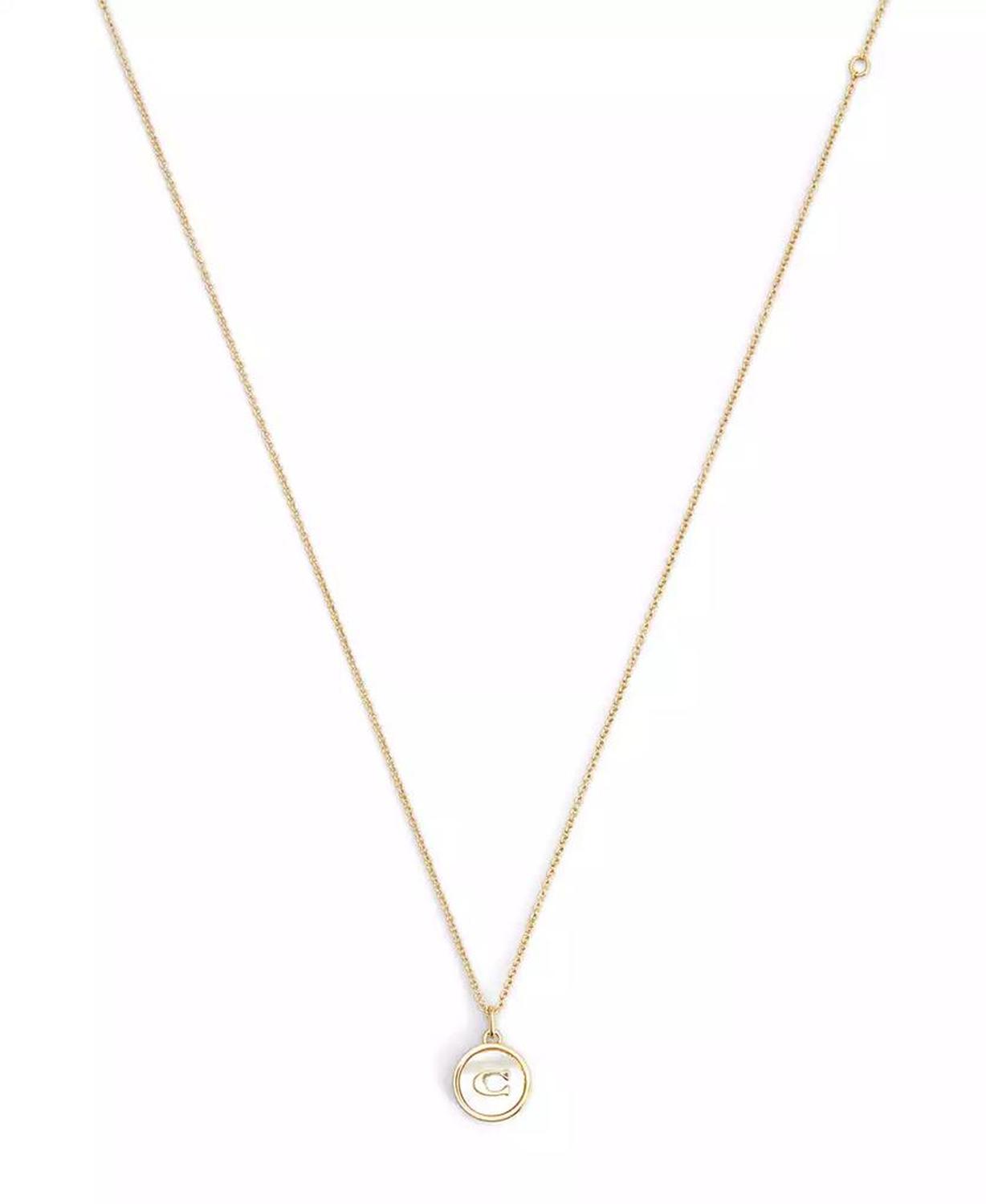 Signature Mother of Pearl Coin Pendant Necklace