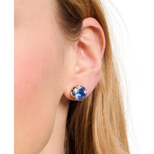 Gold-Tone Cubic Zirconia Flower Stud Earrings