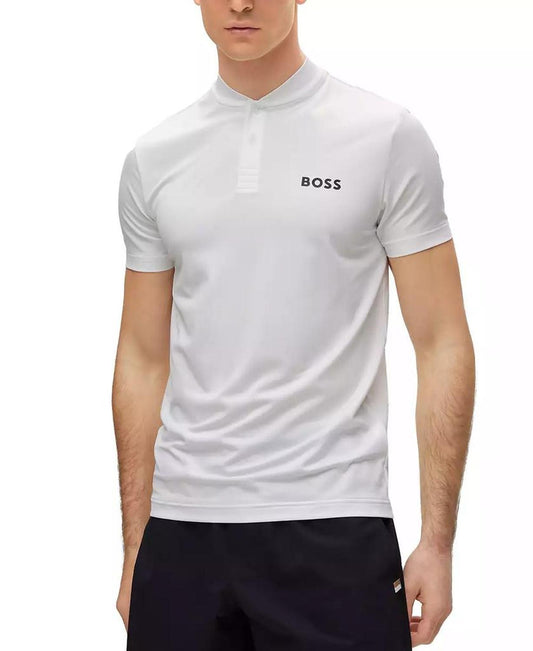 Men's BOSS by Hugo Boss x Matteo Berrettini Slim-Fit Polo Shirt with Bomber-style Collar