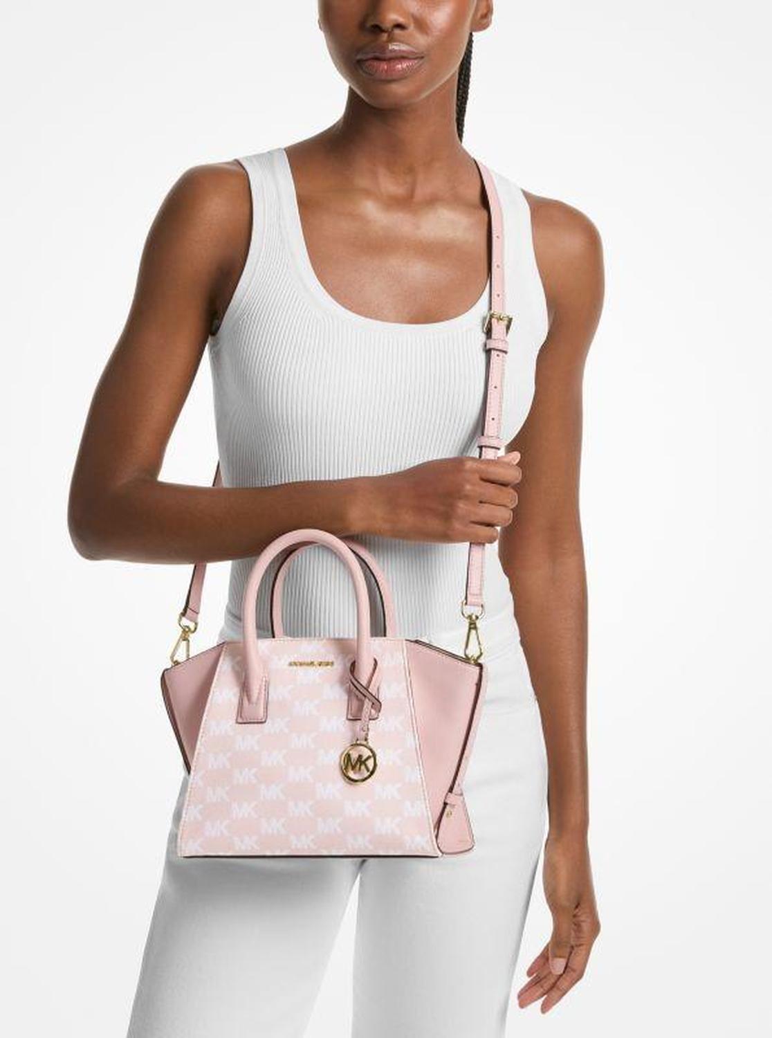 Avril Small Signature Logo Jacquard Satchel