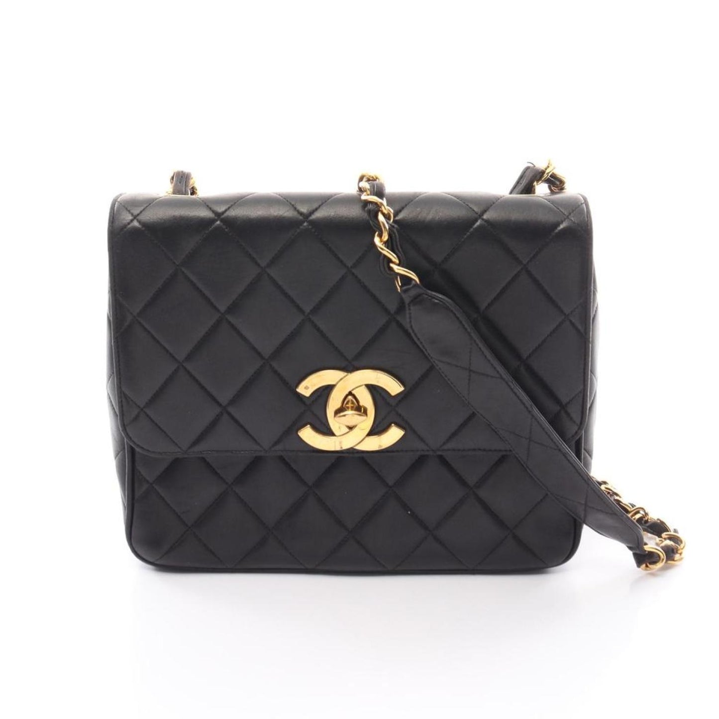 Big Coco Mark Chain Shoulder Bag Lambskin Gold Hardware