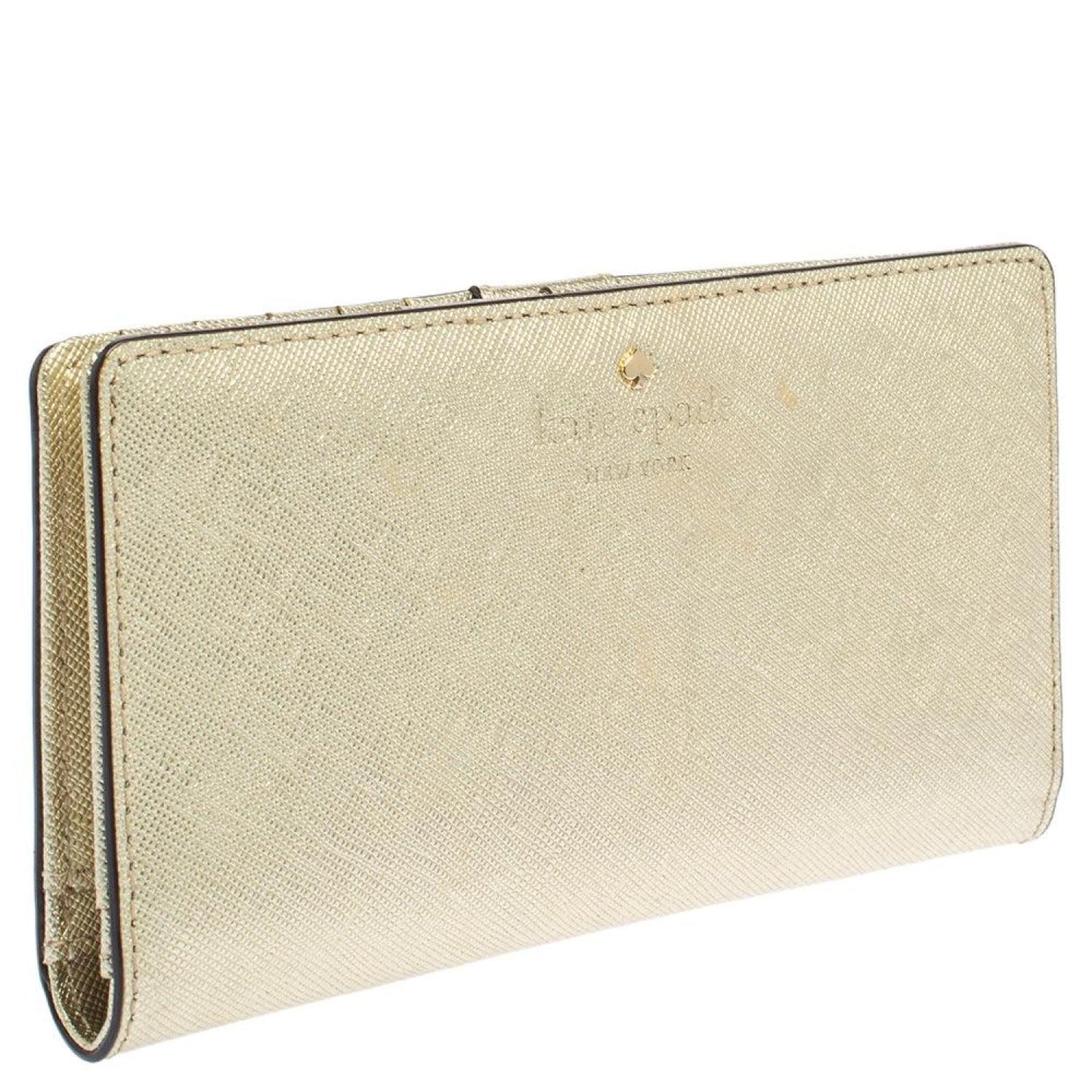 Kate Spade Metallic Gold Leather Long Flap Wallet