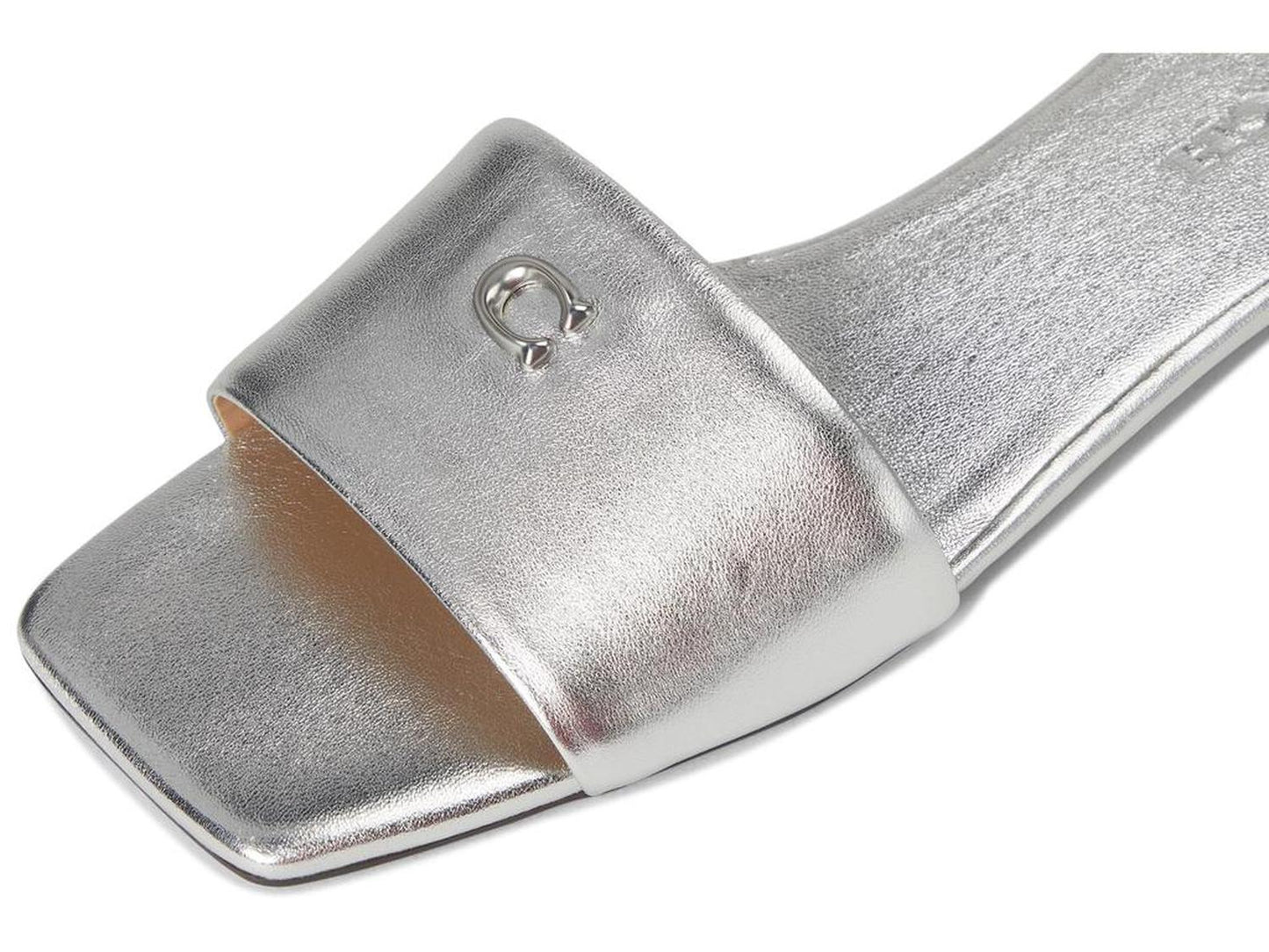 Sculpted C Metallic Leather Flat Sandals