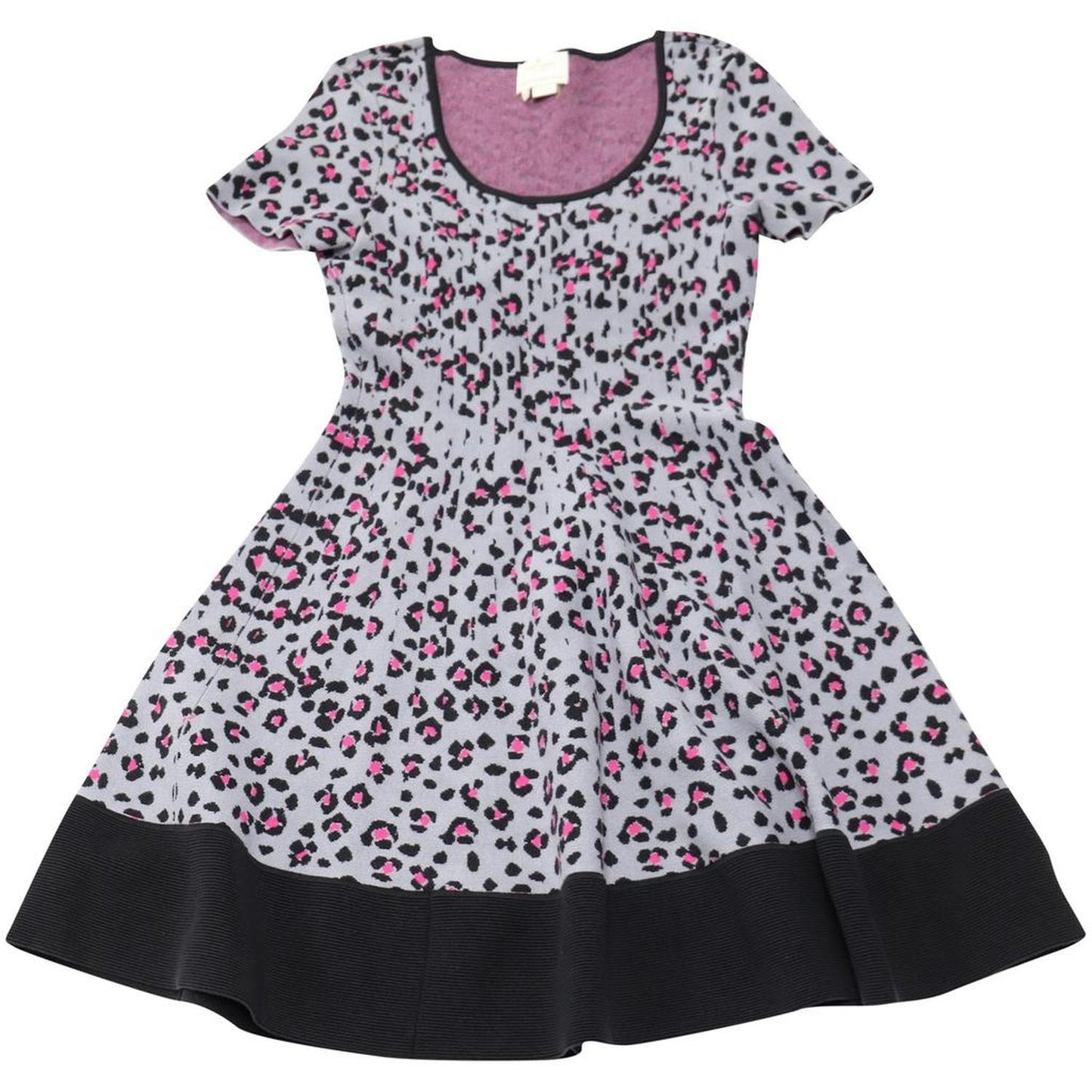 Leopard Print Dress in Purple Viscose