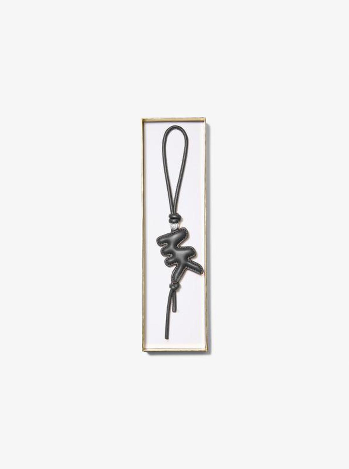 Puffy Logo Leather Bag Charm