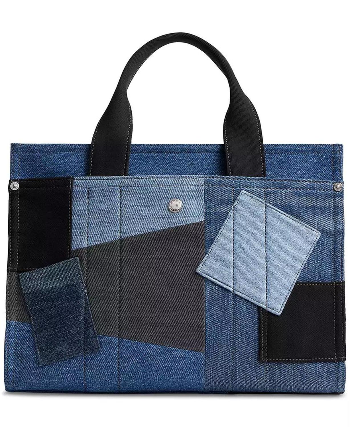 Medium Patchwork Denim Cargo Tote Bag