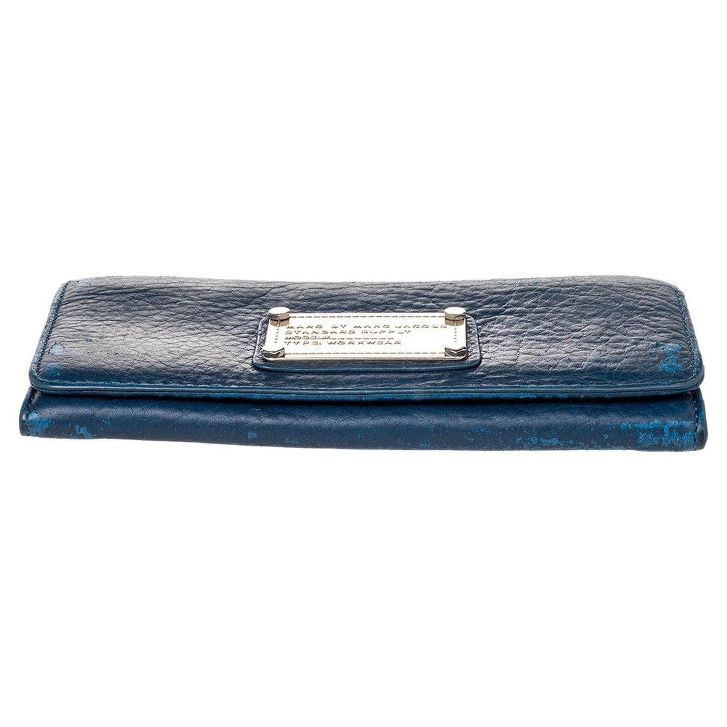 Marc By Marc Jacobs Blue Leather Flat Wallet