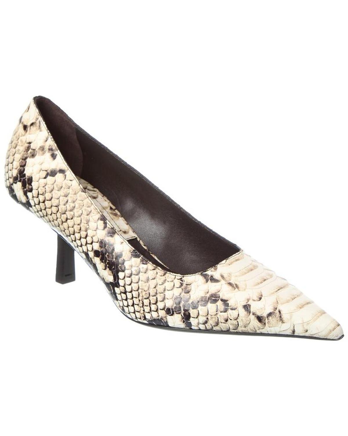 Frankie Runway Python-Embossed Leather Pump