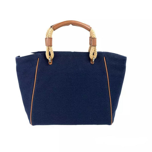 Talia Small Navy Cotton Canvas Tote Crossbody Women's Purse