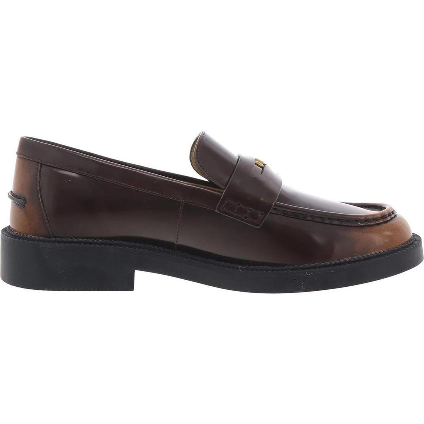 40F4EDMP1L Womens Logo Leather Loafers