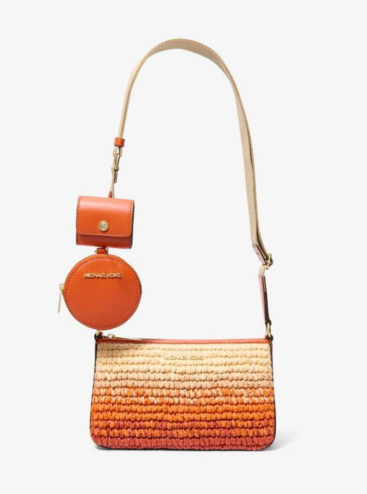 Jet Set Small Ombré Straw Crossbody Bag with Case for Apple Airpods Pro®