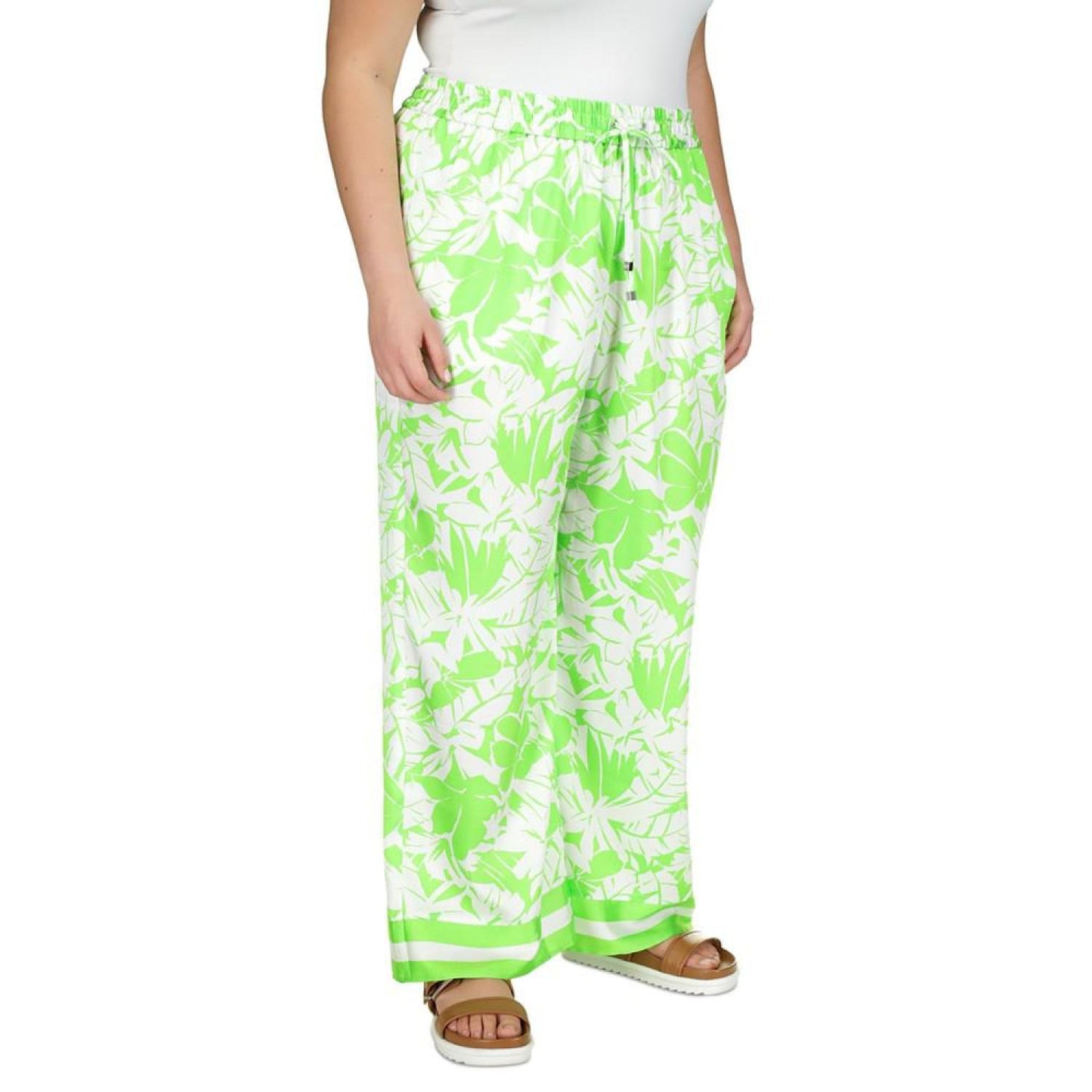 Plus Size Lush Palm Pull-On Pants