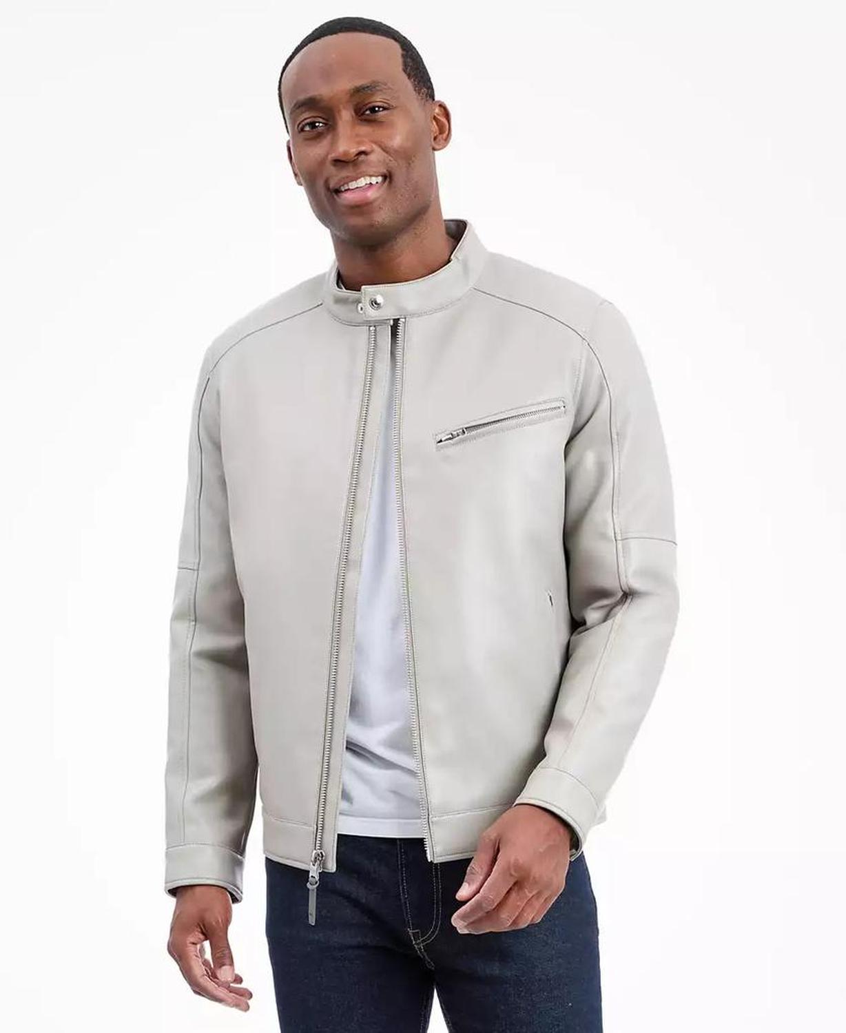 Men's Faux Leather Moto Jacket