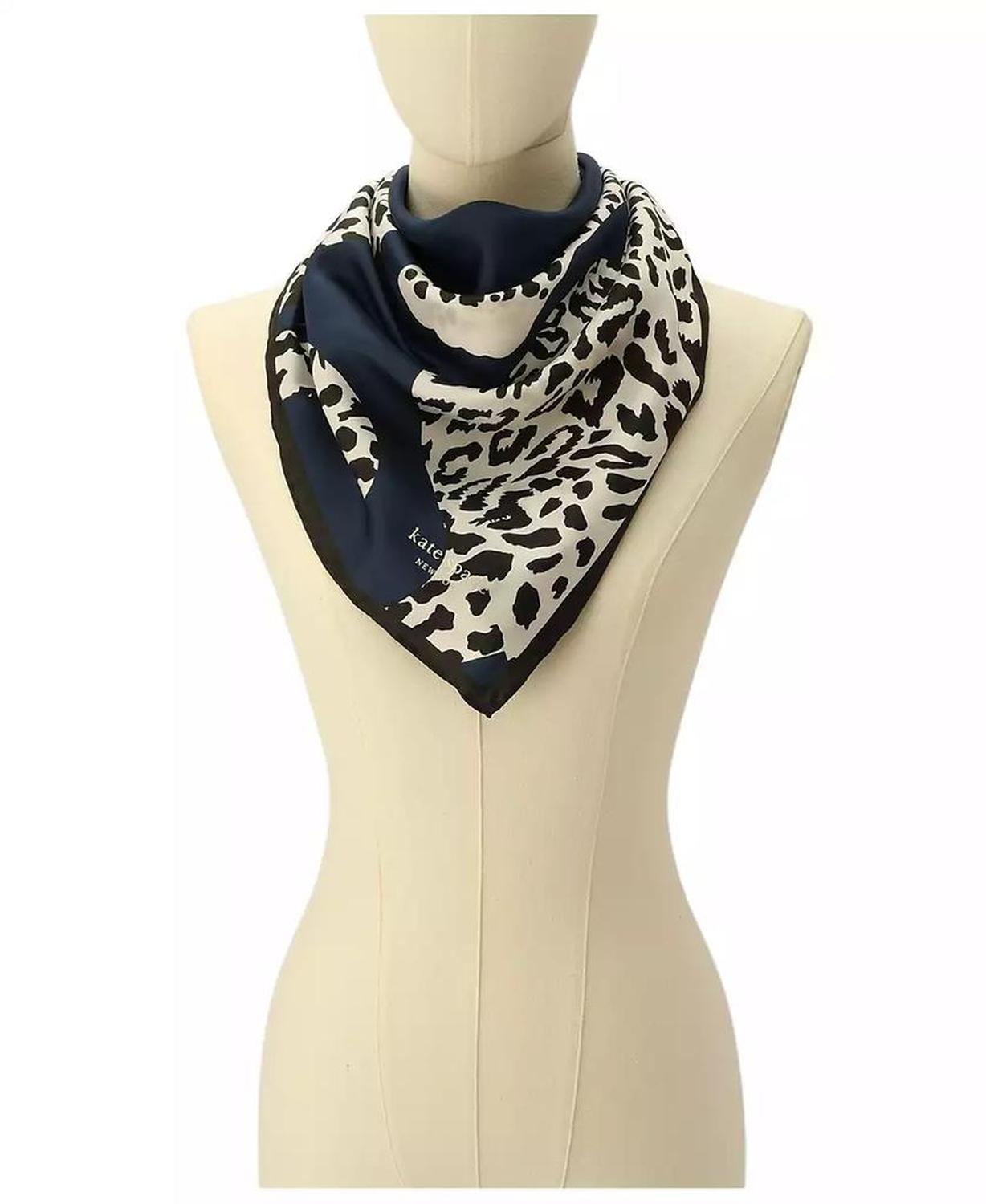 Women's Leopard Silk Square Scarf