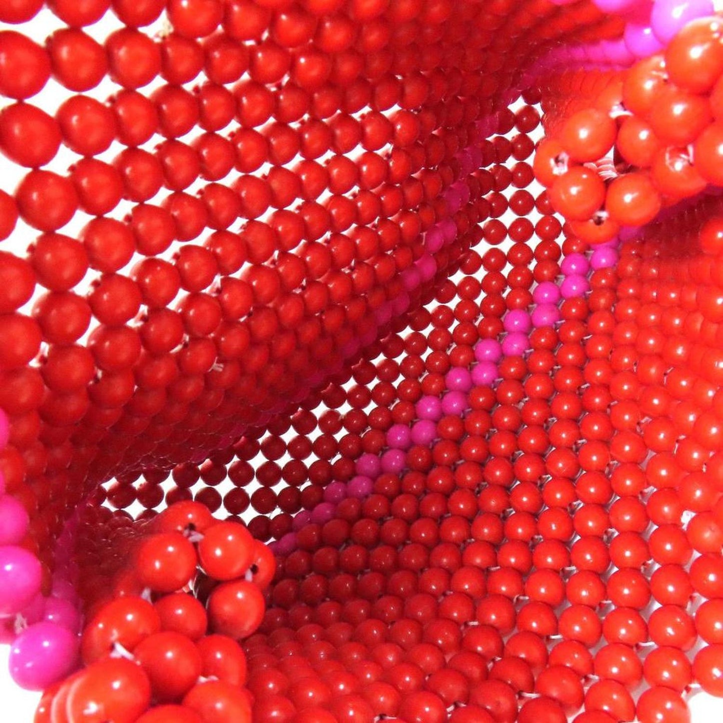 pink Color Beads Handbag (Pre-Owned)