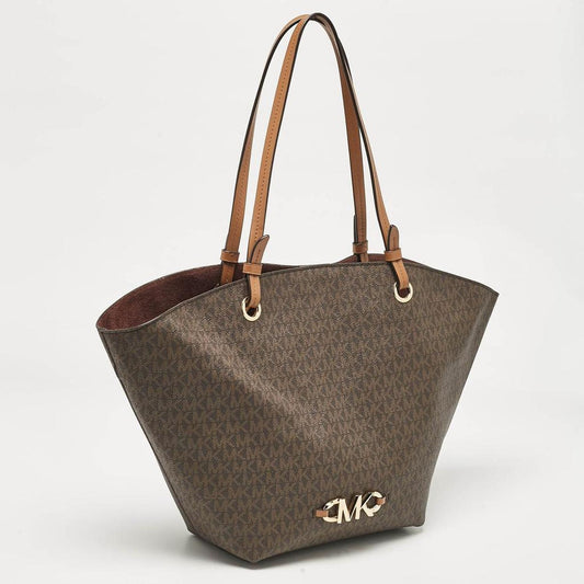 Dark Brown Signature Coated Canvas And Leather Izzy Tote