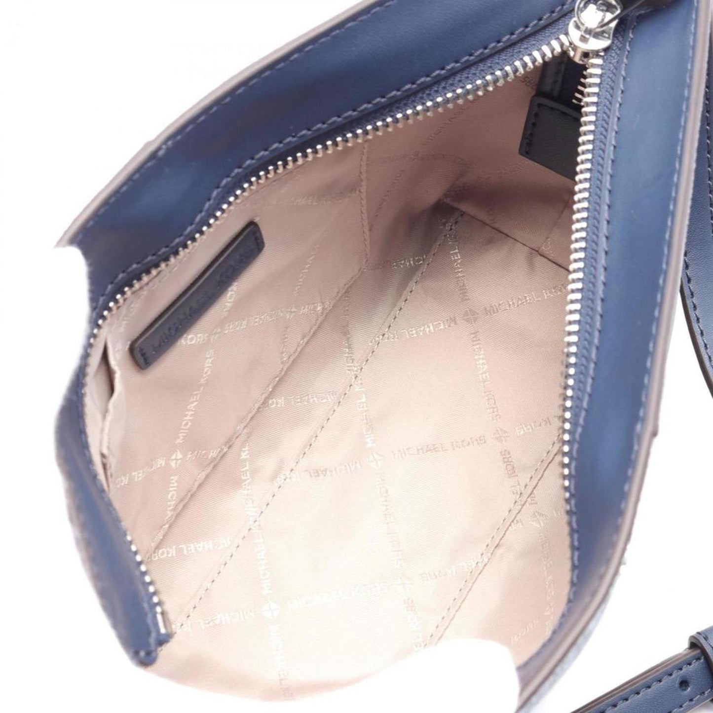 blue Navy Coated Canvas Leather Shoulder Bag Weekend Bag (Pre-Owned)