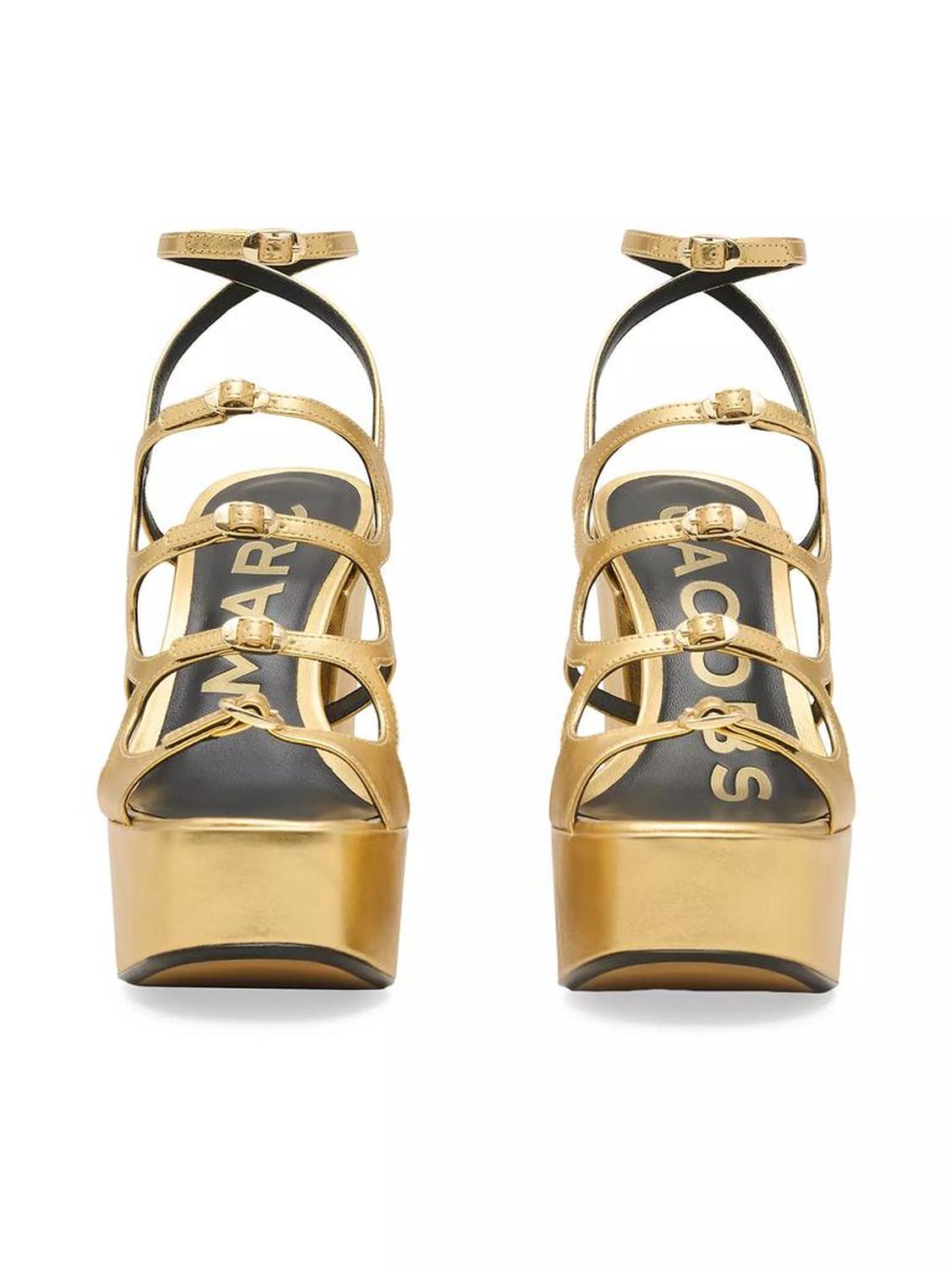 Kiki Metallic Leather Platform Pump Sandals