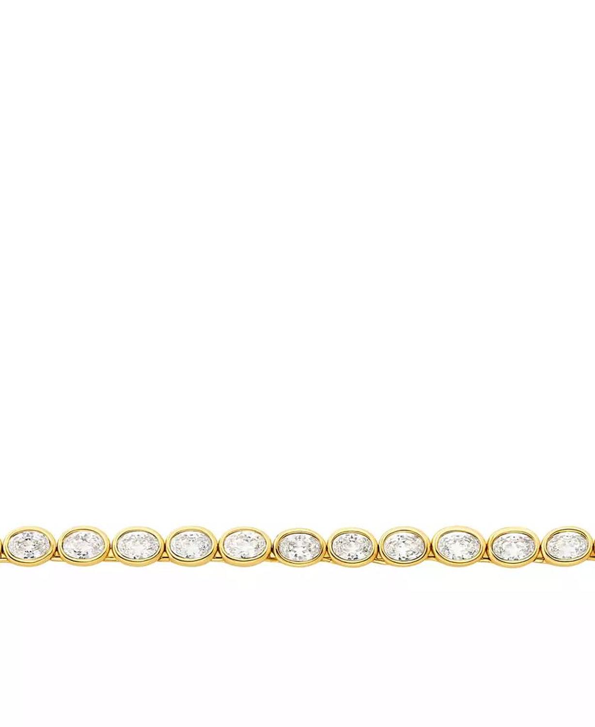 14K Gold-Plated Brass Bezel-Set Necklace