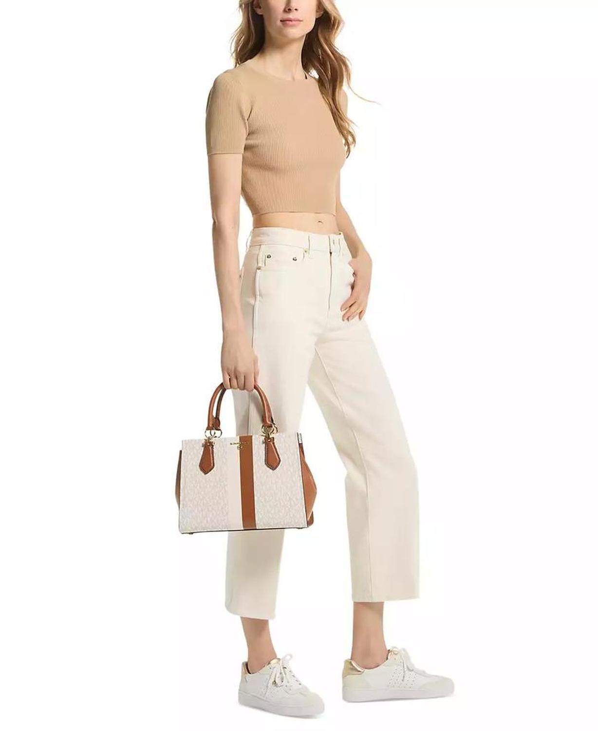 Logo Marilyn Medium Stripe Satchel