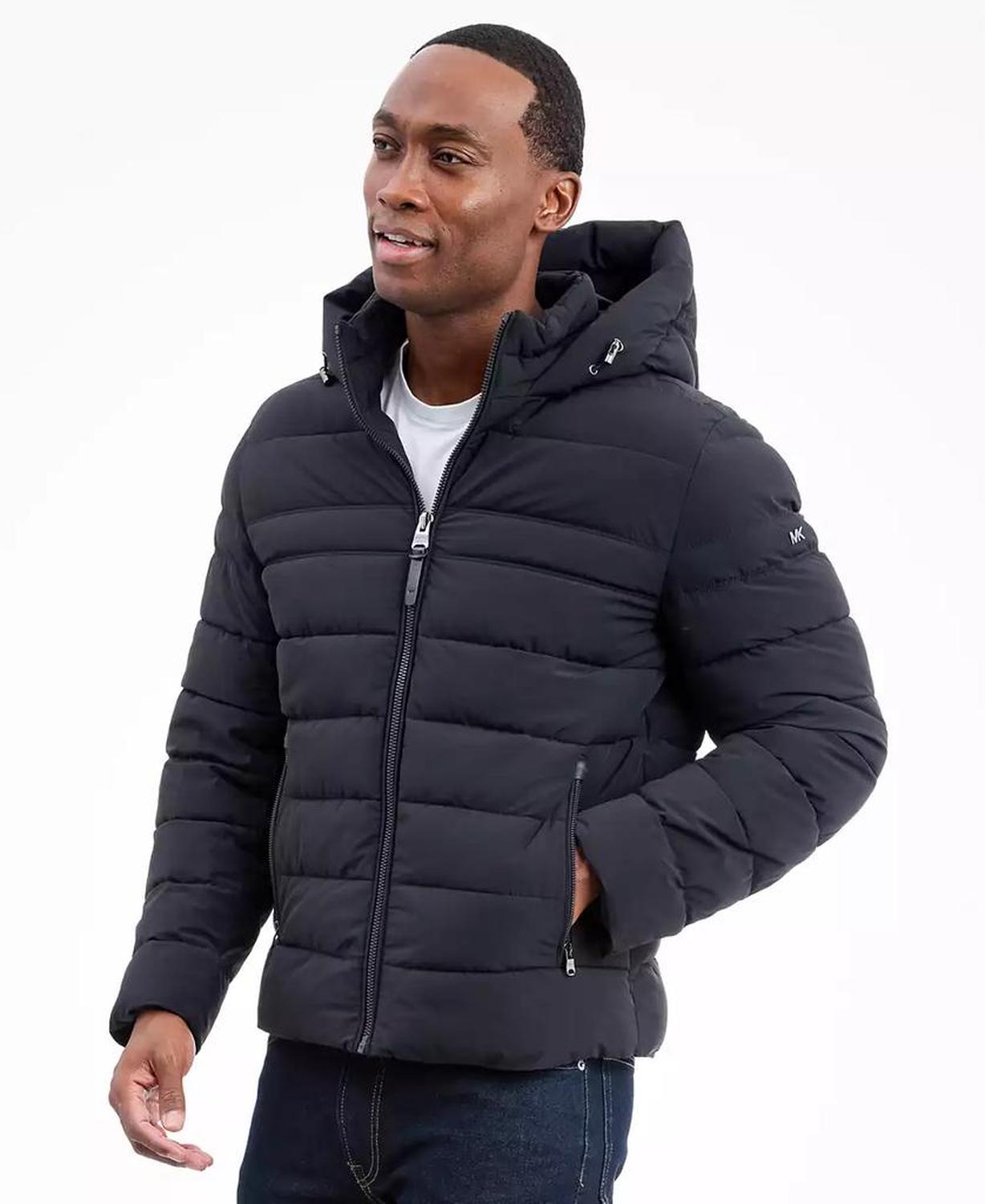 Men's Dressy Hooded Stretch Packable Jacket