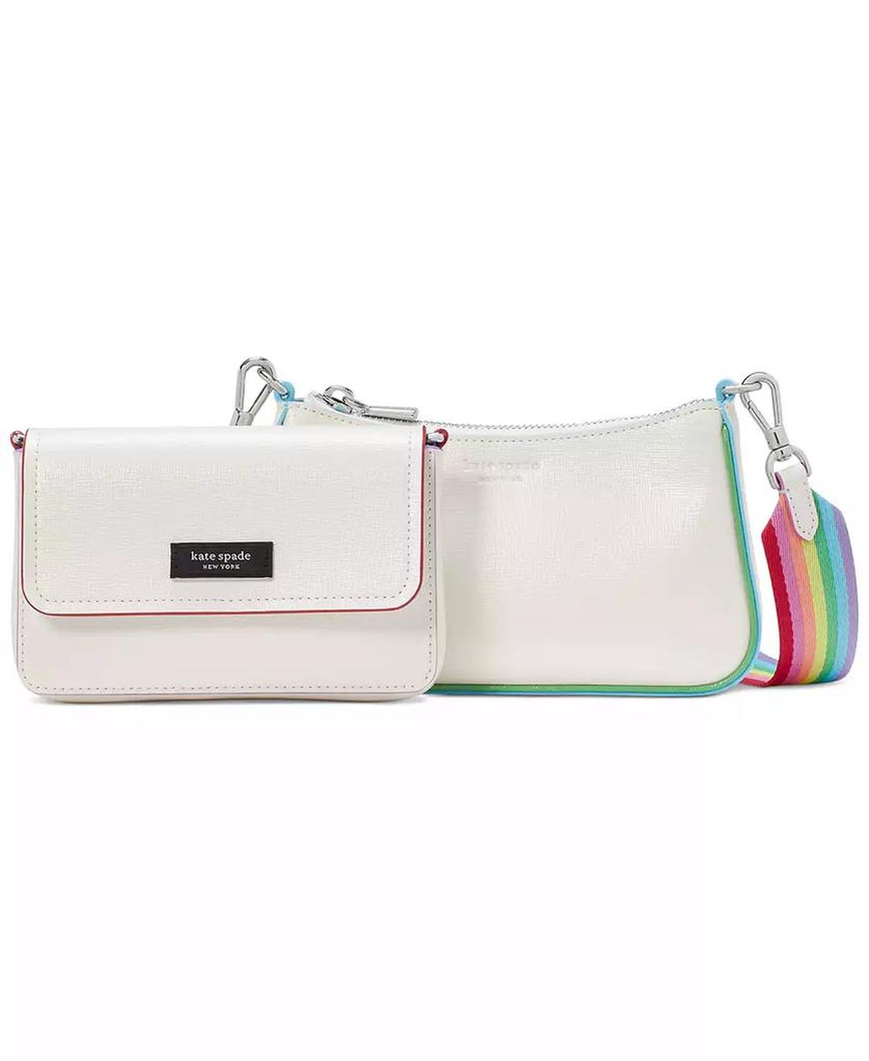 Double Up Rainbow Leather Crossbody