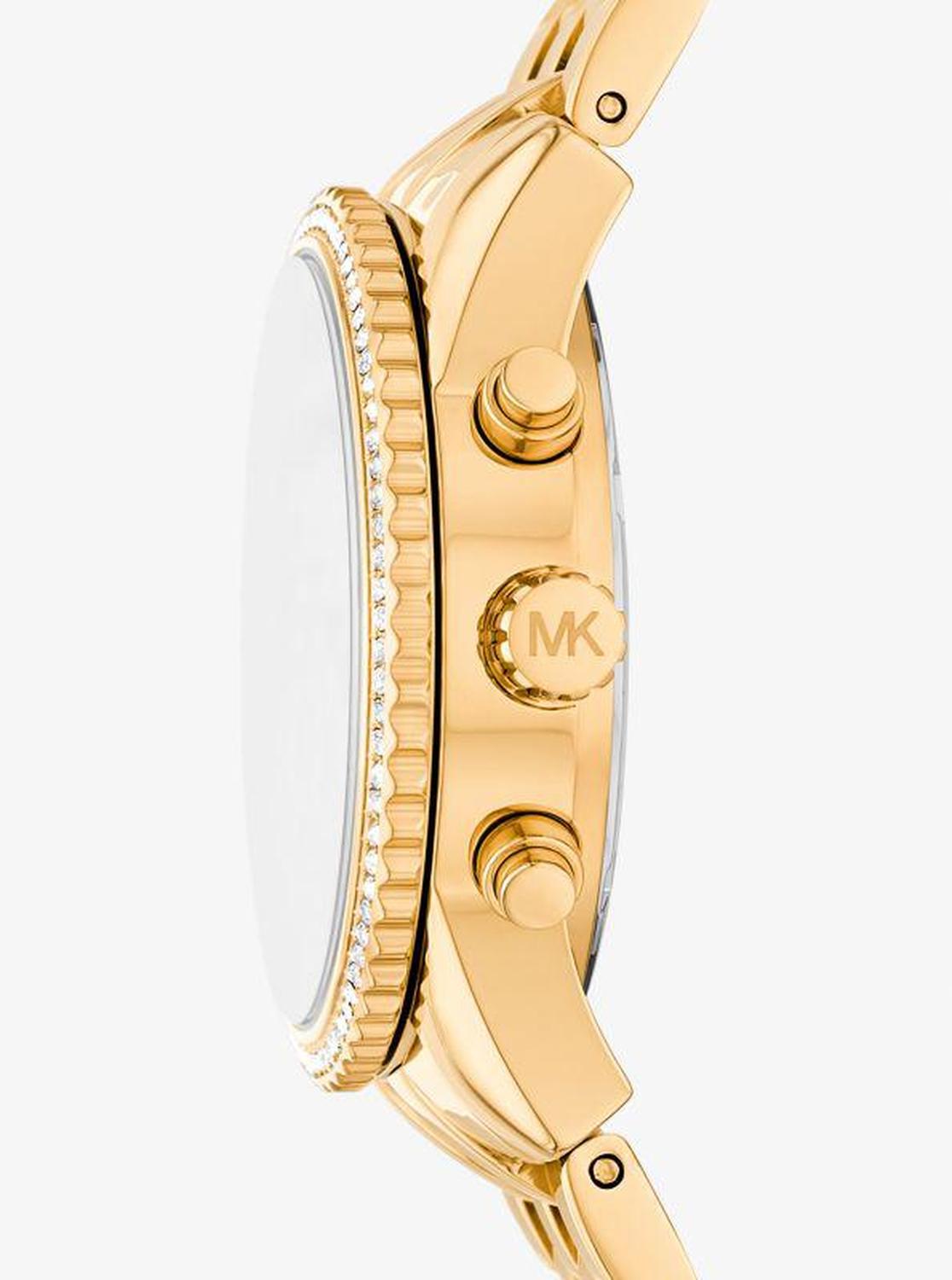 Mini Ritz Pavé Gold-Tone Watch