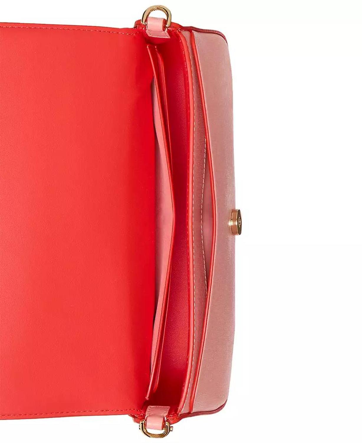 Serena Pop Trim Chain Leather Wallet