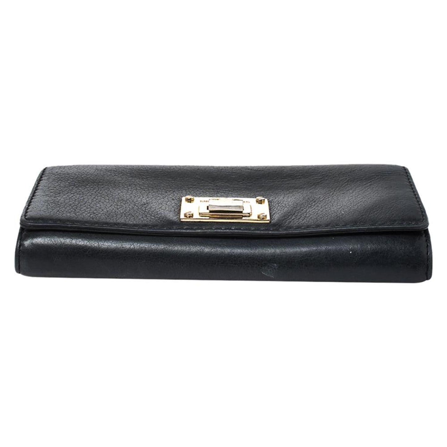 Michael Kors Black Leather Flap Continental Wallet..