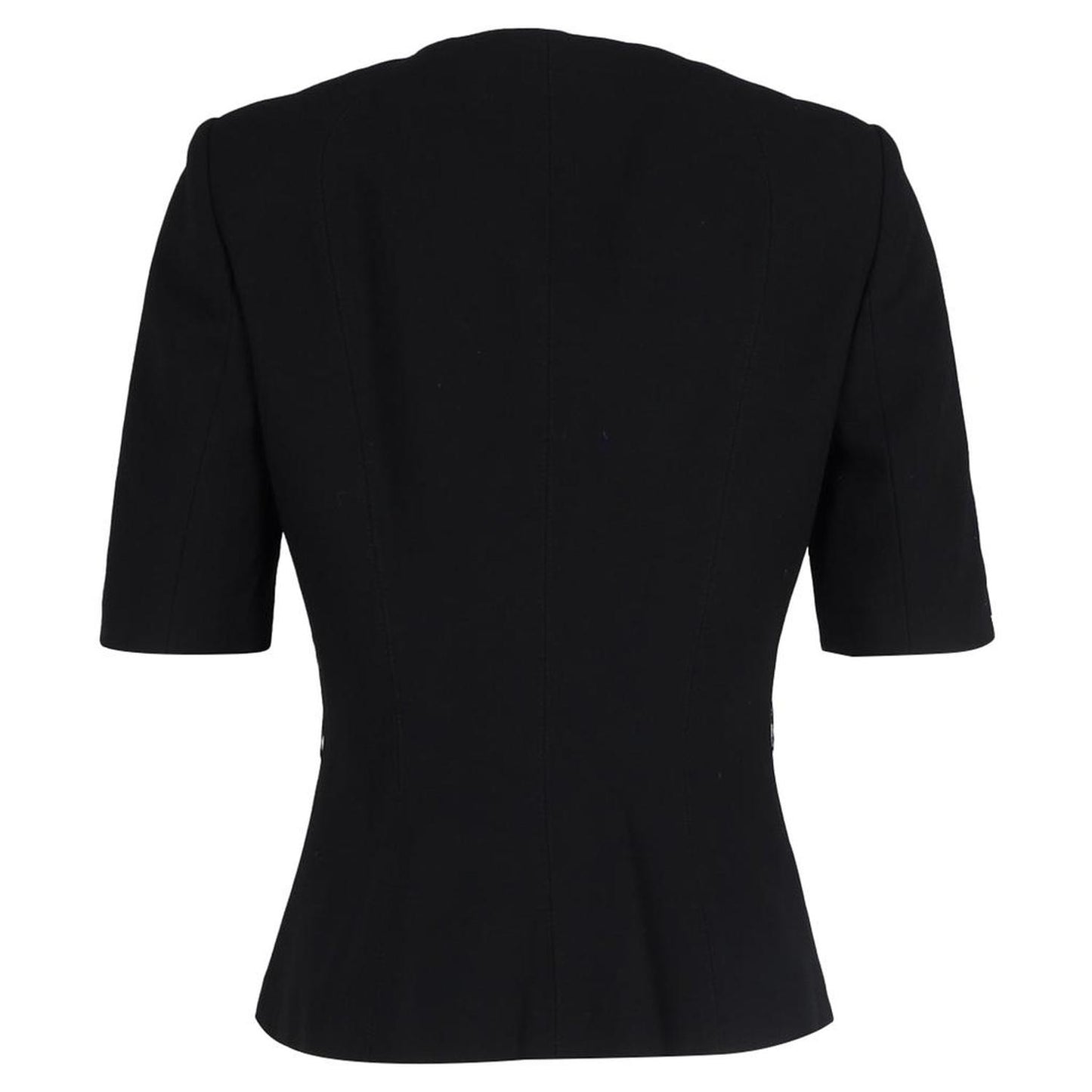 Michael Kors Zipped Short Sleeve Jacket in Black Wool