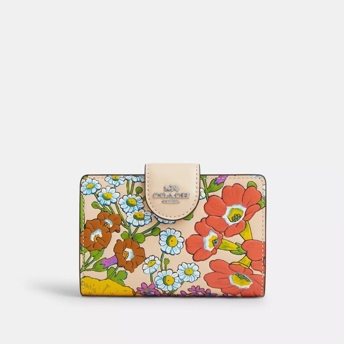 Coach Outlet Medium Corner Zip Wallet With Floral Print