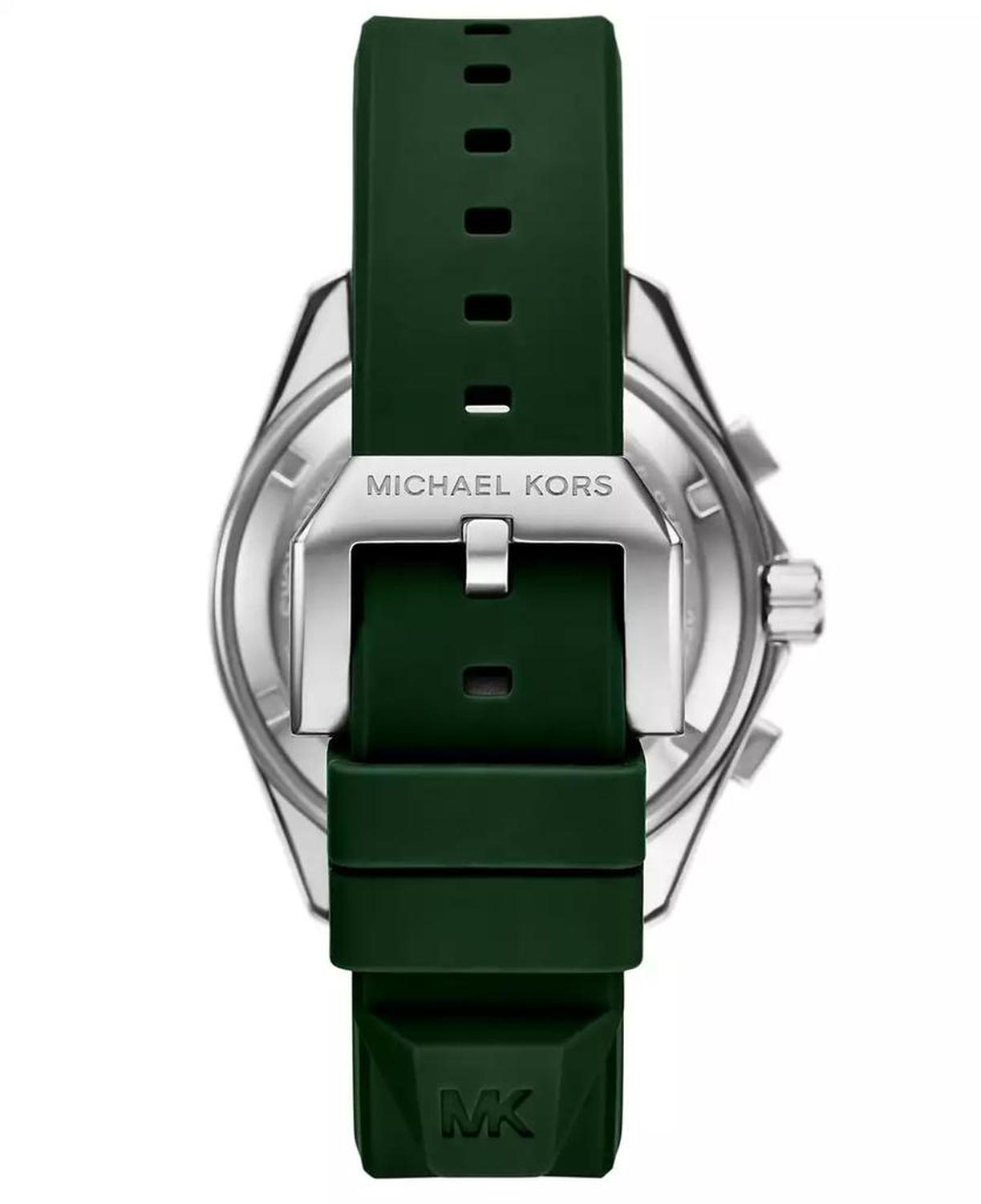 Men's Maritime Chronograph Green Silicone Watch, 45mm