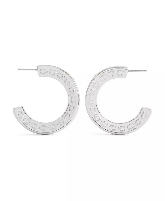 Signature C Minimal Hoop Earrings