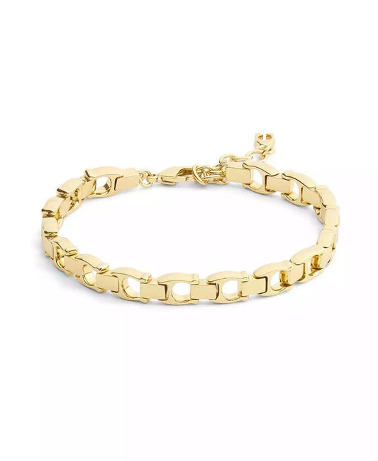 Gold Beveled Signature C Link Bracelet