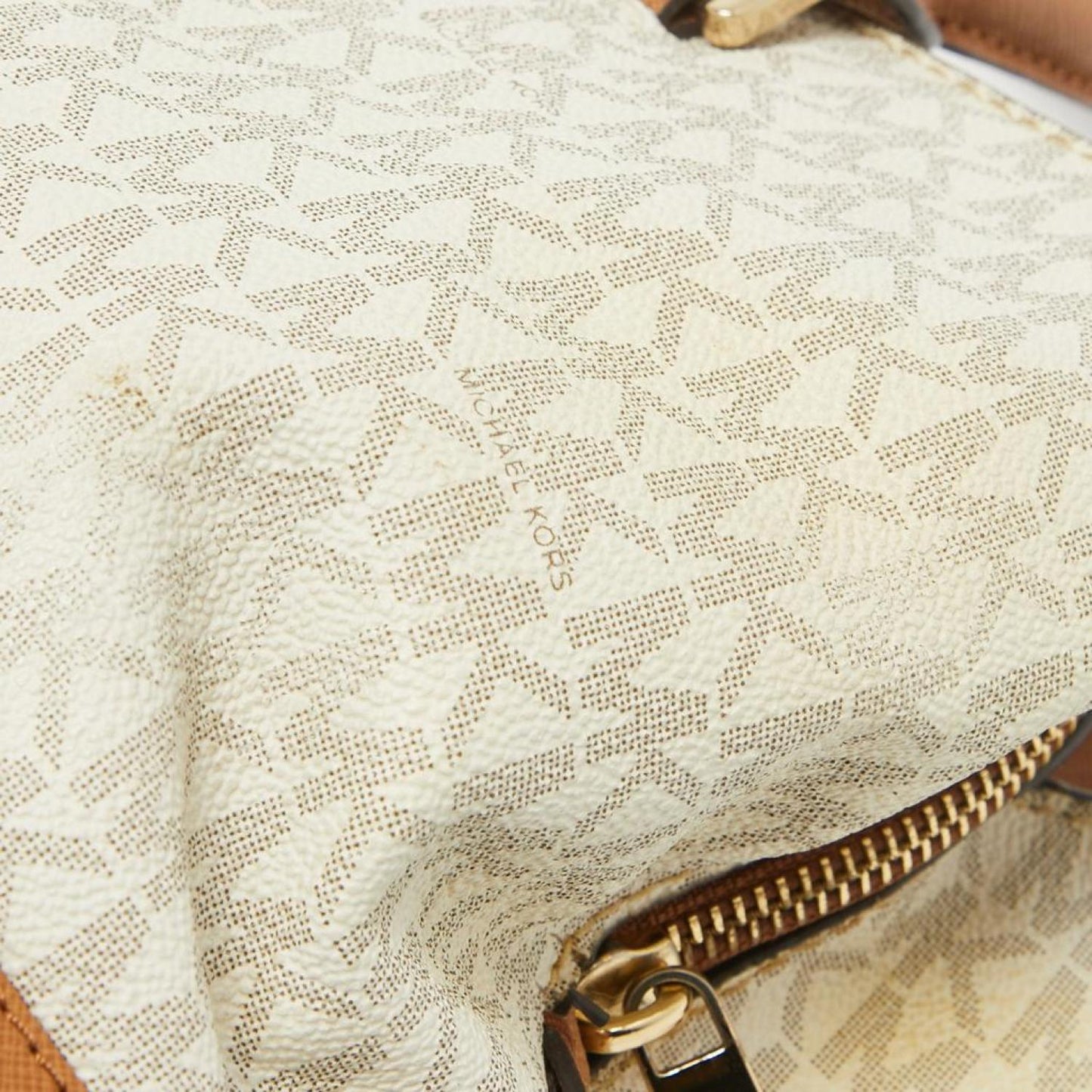 Michael Kors Signature Coated Canvas And Leather Savannah Satchel