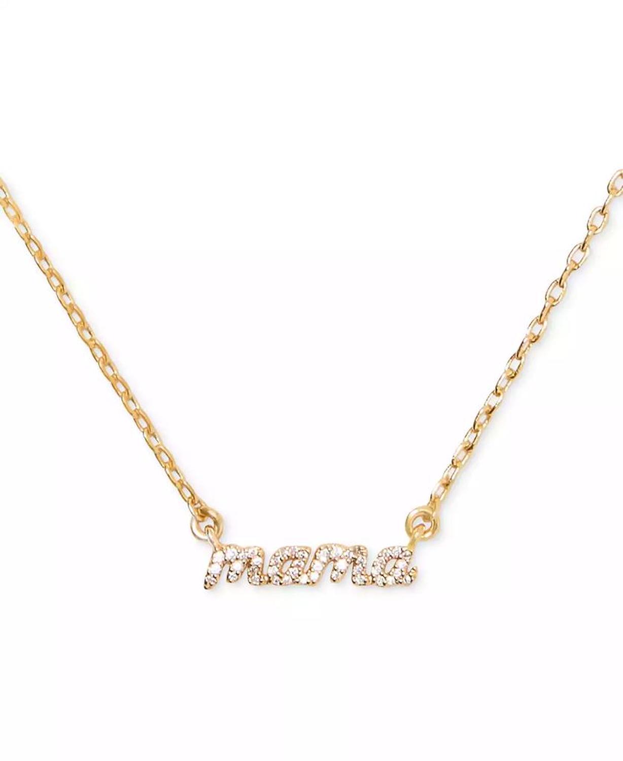 Gold-Tone Mama Said Pavé Pendant Necklace, 16" + 3" extender