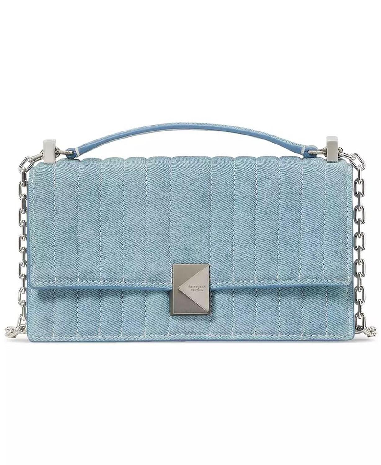 Deco Quilted Denim Mini Leather Crossbody