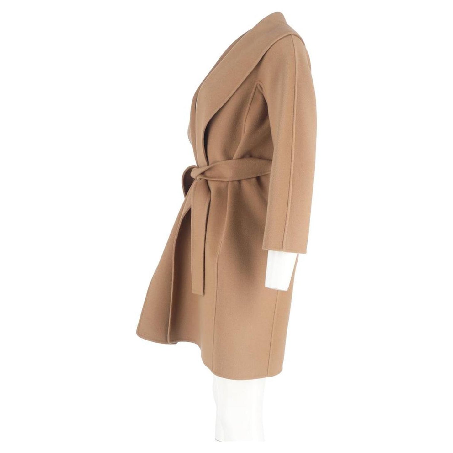 S Belted Shawl Coat in Brown Cashmere