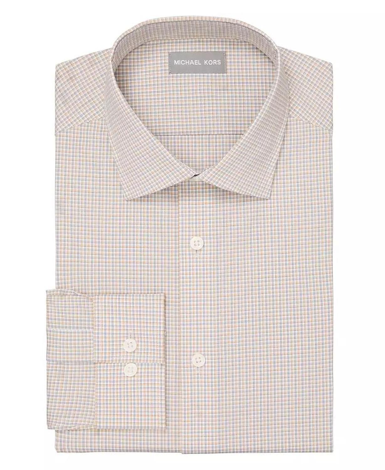 Men's Regular Fit Comfort Stretch Check Dress Shirt